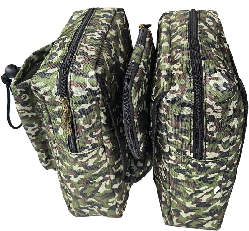Vanlison ATV Tank Bag Saddle Bag Waterproof Motorcycle Bag Compatible with Snowmobile Sportsman Scrambler FourTrax Grizzly UTV Hanging Storage Bag Camo Green - Image 3